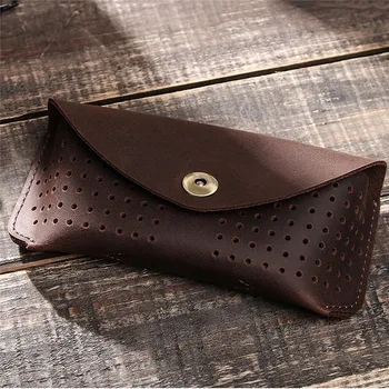 

Leather Glasses Storage Case Retro Protective Cover Holder Bag Sunglasses Protector