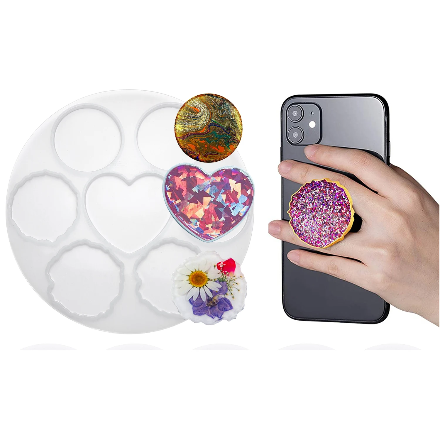 Cell Phone Stand Silicone Mold Mobile Phone Holder Crystal Epoxy