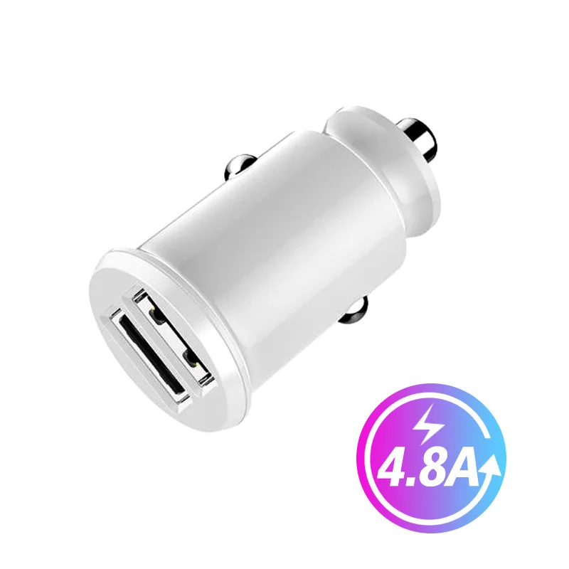 ANMONE Мини Быстрый двойной Переходник USB для зарядки в машине 3.1A быстрая зарядка автомобильное зарядное устройство для планшета мобильного телефона автомобильное зарядное устройство - Тип штекера: 4.8A White Charger