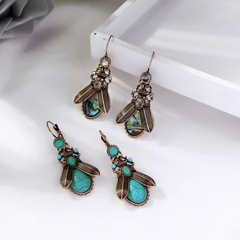 

New Arrival Bohemia Fashion Drop Earring 2 Style Shell/Stone Insect Earring For Women Handmade Birthday Gift Jewelry Accessory