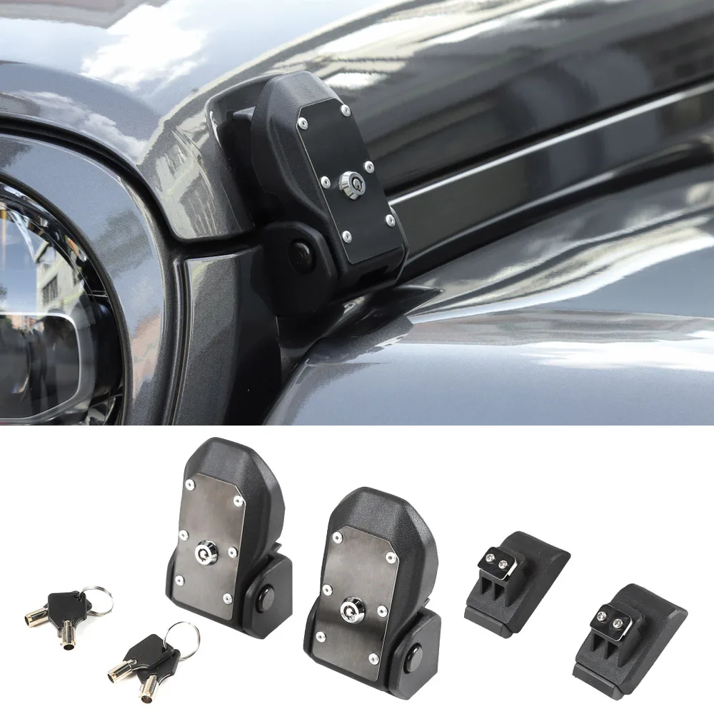 Аксессуары для автомобиля, замок для Jeep Wrangler JL, 2007-, 2/4, дверной, автомобильный капот, защелка, головка замка двигателя, крышка для замка