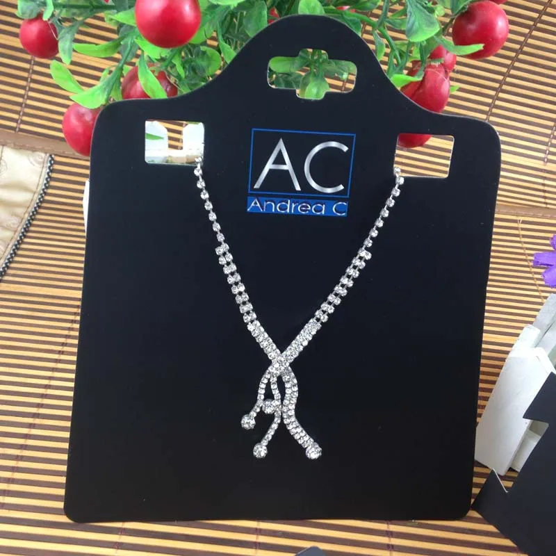 

Black Paper Printing Customize Your Logo tag Card Custom Logo Heavy Necklace Card 16x19cm Custom MOQ:1000pcs