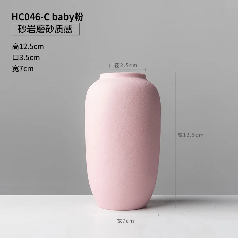 1pcs Macarons Ceramic Small Vase Creative Dried Flower Decoration Bottle for Wine Cabinet Desktop Home Decoration - Цвет: H 12.5cm