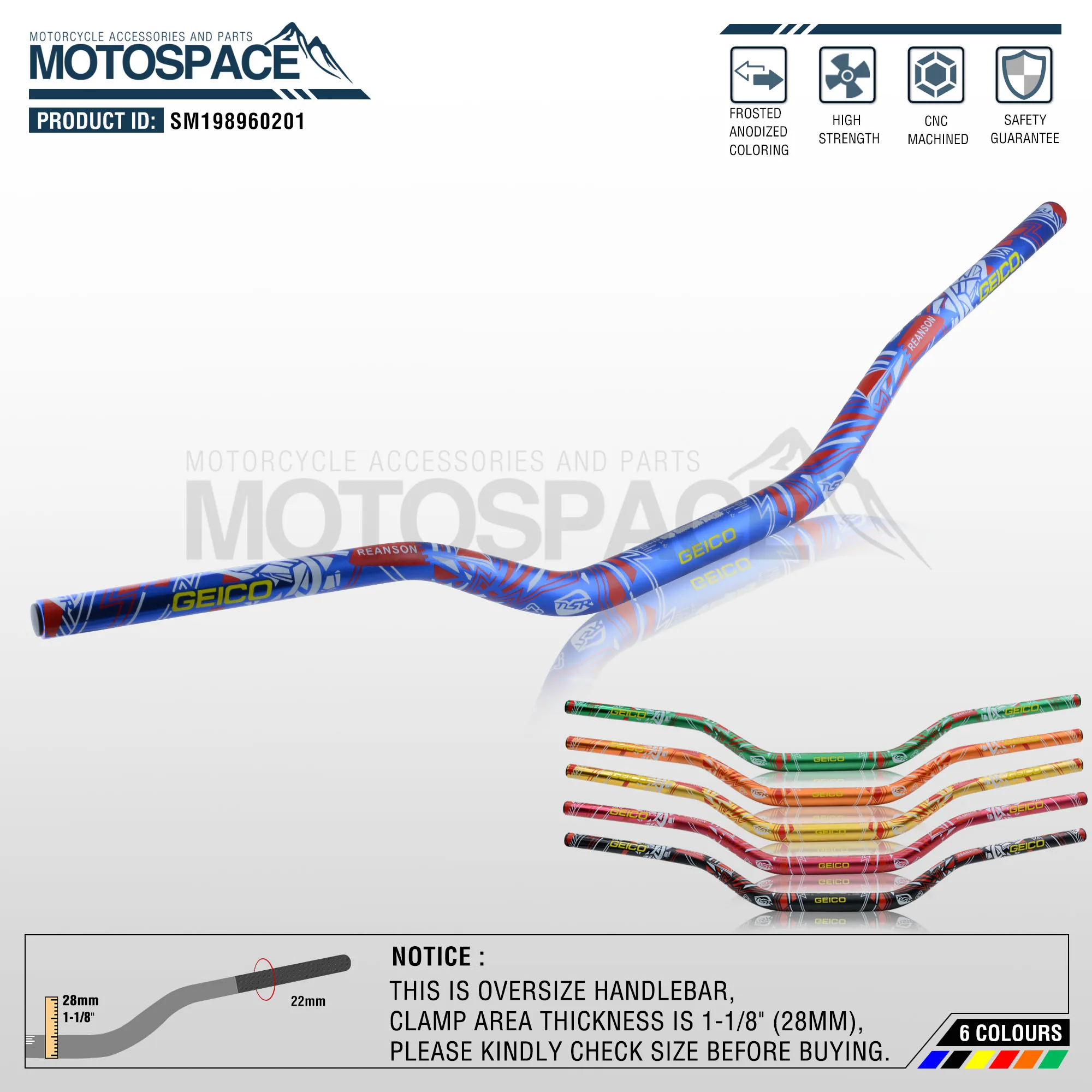 Серый алюминиевый 28 мм 1-1/" Руль для moto rcycle moto MX CR CRF CRM XR YZ YZF WR WRF DR DRX RM rmz EX 85 125 200 250 400 650