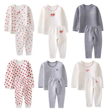 

2pcs/ Sets Baby Girls Cotton Set Cartoon Sleeve Long Sleeve Baby Suits 2020 Spring Home Underwear Toddler Boy Clothes Outfit Set