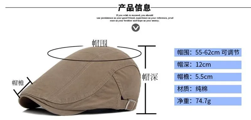 black beret hat mens FUZAIBAZI Spring Summer Fashion Men's Cotton Beret Adjustable Solid Color Forward Cap British Style Outdoor Travel Riding Sunhat newsboy beret