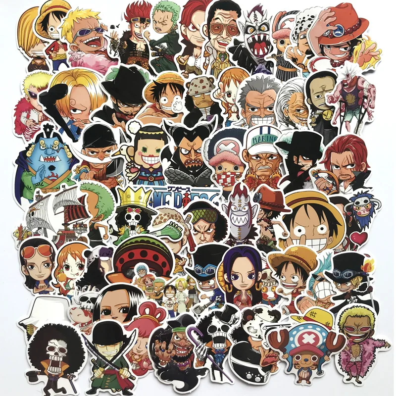 60 шт. Мультфильм Аниме one piece водонепроницаемые наклейки ПВХ для детский Багаж автомобиль Guaitar скейтборд телефон ноутбук велосипед мото стикер