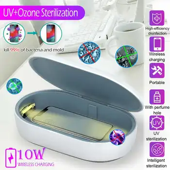 

10W UV Ozone Phone Sterilizer Box Jewelry Phones Cleaner Sanitizer Disinfection Cabinet with Aroma Esterilizador For Mask
