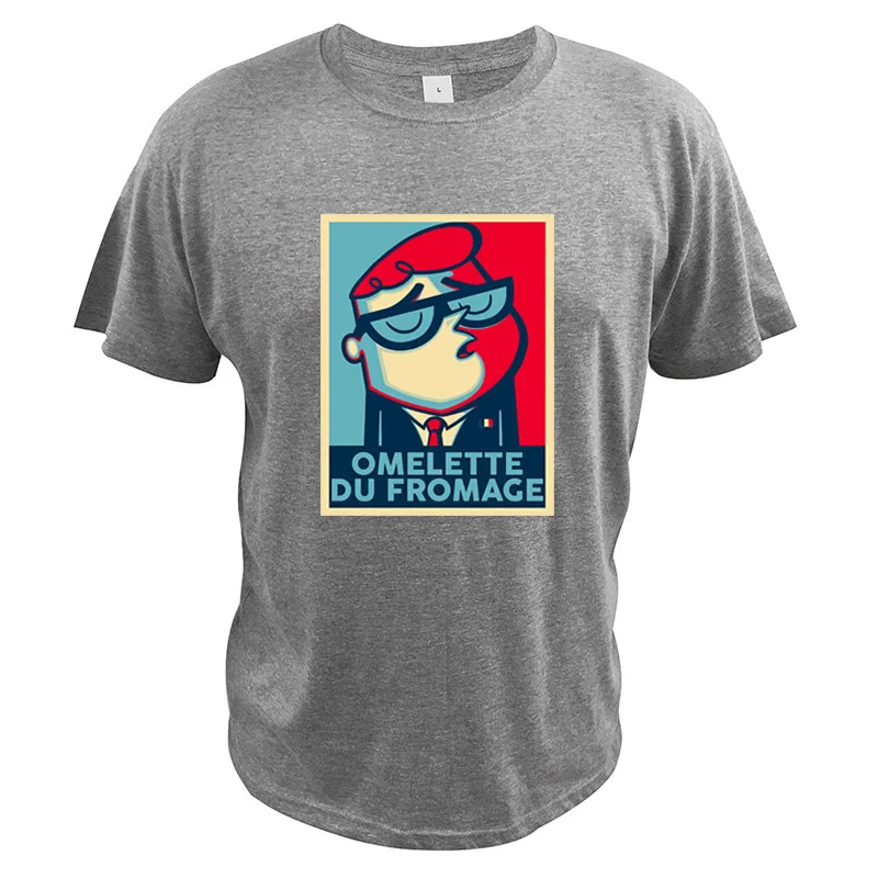 Серый Dexter's Laboratory/футболки из хлопка с пародией из мультфильма Shepard Fairey Artist, футболки Omelette Du Fromage - Цвет: Серый