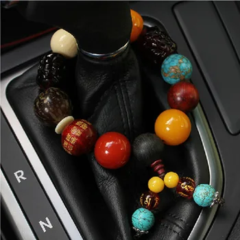 

Car Rosary Interior Pendant Natural Bodhi Gear Beads Security Symbol Wooden Beads Supplies Universal Car-styling Quality NEW Hot