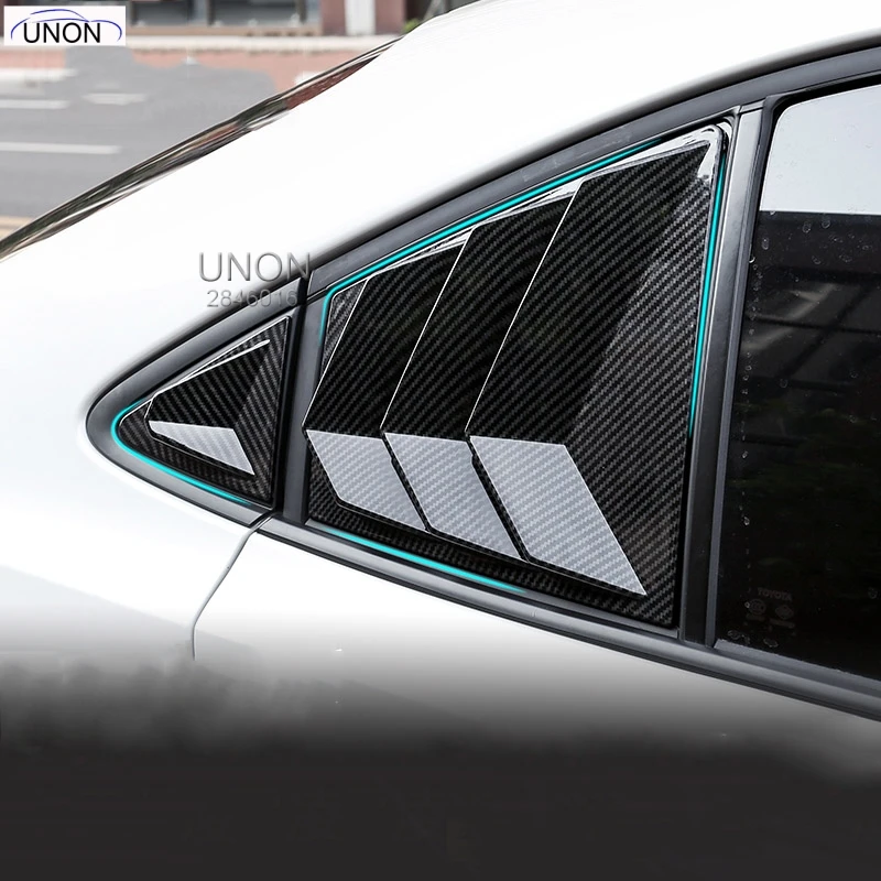 

For New Toyota Corolla 2019 2020 Side Rear Window Shutter Tail Triangle Pillar Cover Frame Trims Carbon Fibre Car Accessories
