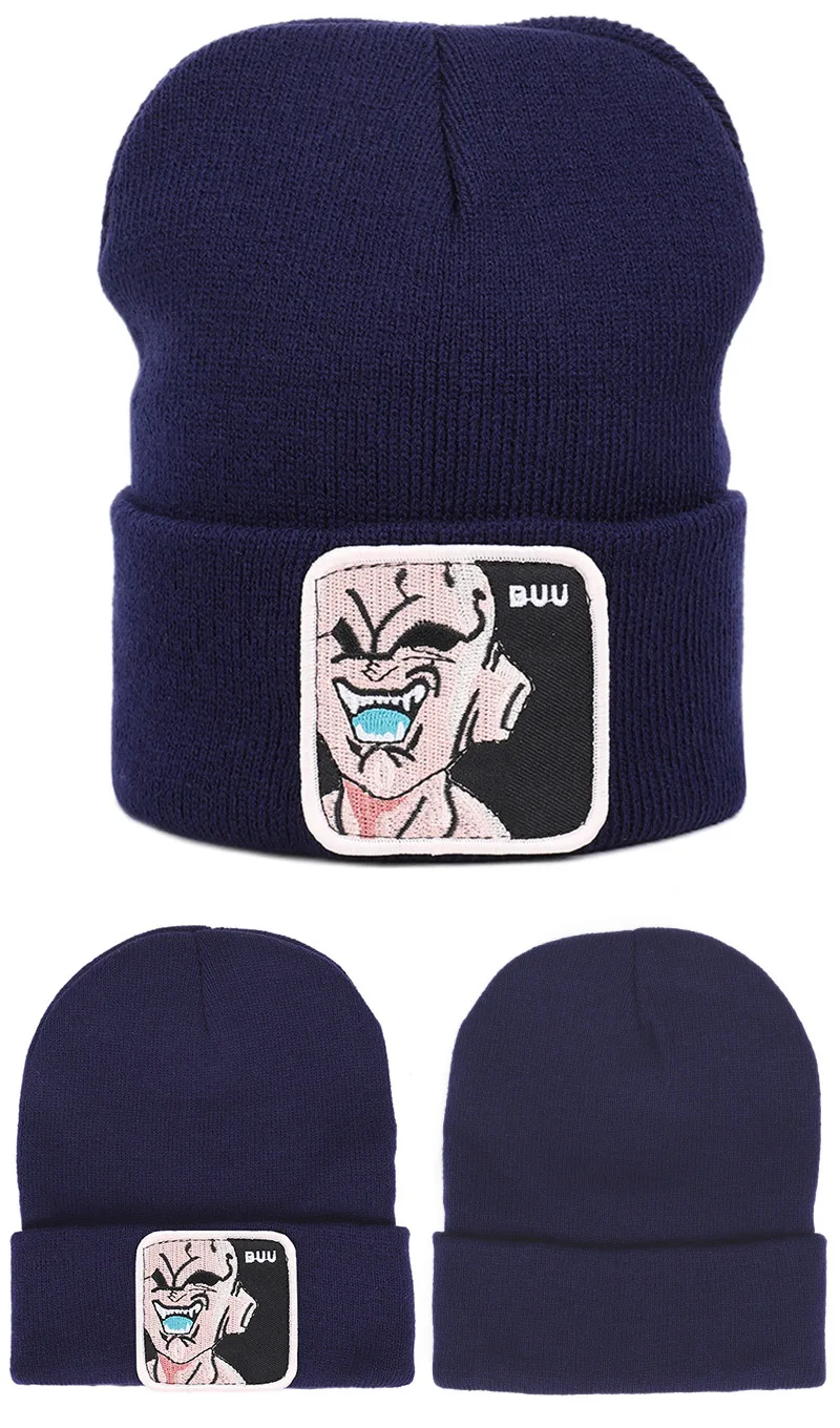 Новинка Осень Зима японский аниме мультфильм вышивка Dragon Ball BUU вязаная шапка уличные шапочки для мужчин и женщин Skullies