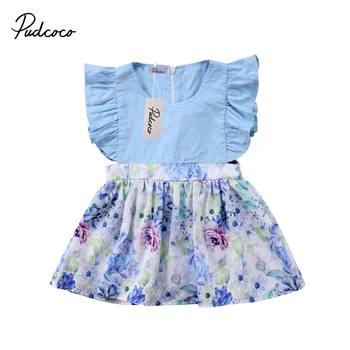 

Toddler Newborn Infant Baby Girls Flower Dress Ruffles Party Dresses For Girls