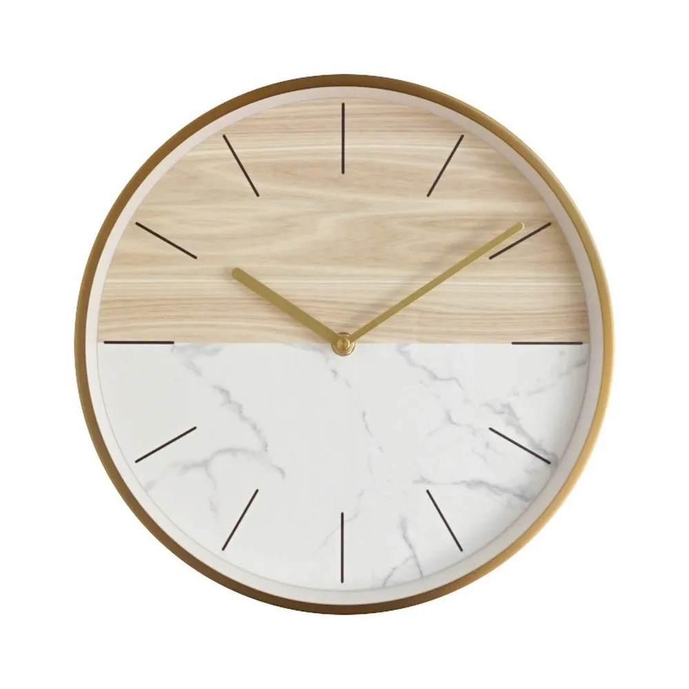 

moden Living Room Creative Mute Quartz Watch Marbling Decoration Post-Modern Light Luxury Pocket Watch kitchen clock Plastic