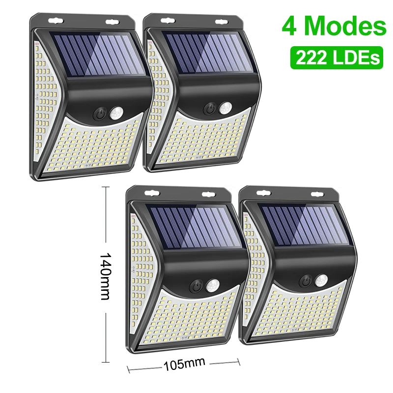 solar wall lights 244 222 Solar Lamp Outdoor 4 Mode Solar LED Light Outdoor Solar Light with Motion Sensor Light Sunlight for Garden Decoration solar porch light Solar Lamps