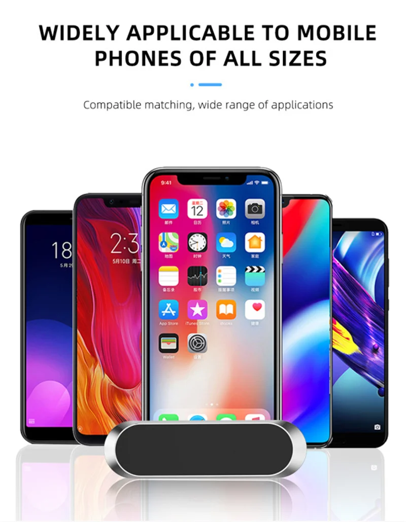 Tkey мини полоса форма Магнитная автомобильная подставка для телефона для iPhone samsung Xiaomi настенный металлический магнит gps автомобильное крепление приборной панели