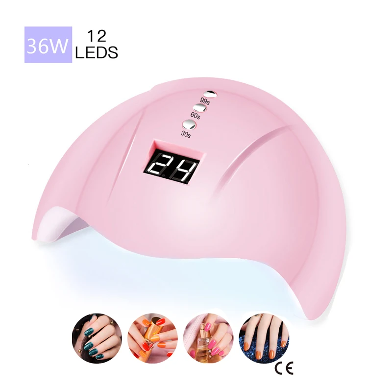 

36W Nail Lamp UV LED Lamp Nail Dryer for Curing UV Gel LED Gel Nails Machine 30s 60s 99s Timer USB Power Cord Nail Art Tools