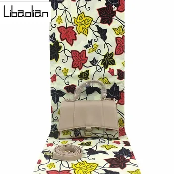 

Veritable african batik Wax Handbag Set African wax Bag With Real Wax Fabric 6 Yards 100% Cotton For Women's Bag F206-24