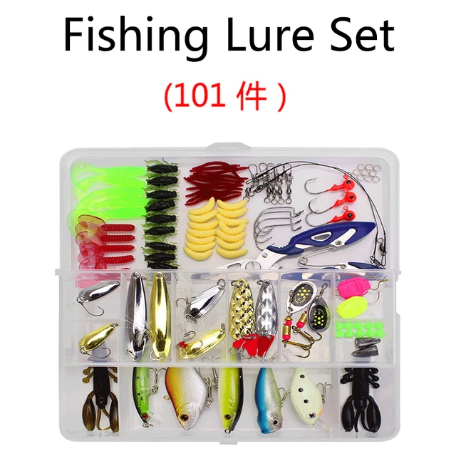 Lure Kit Set Hook Artificial/VIB/Popper/Spoon/Spinner/Crank Bait/All For  Fishing Tackle Box Accessories Crankbait 101pcs Minnow - AliExpress