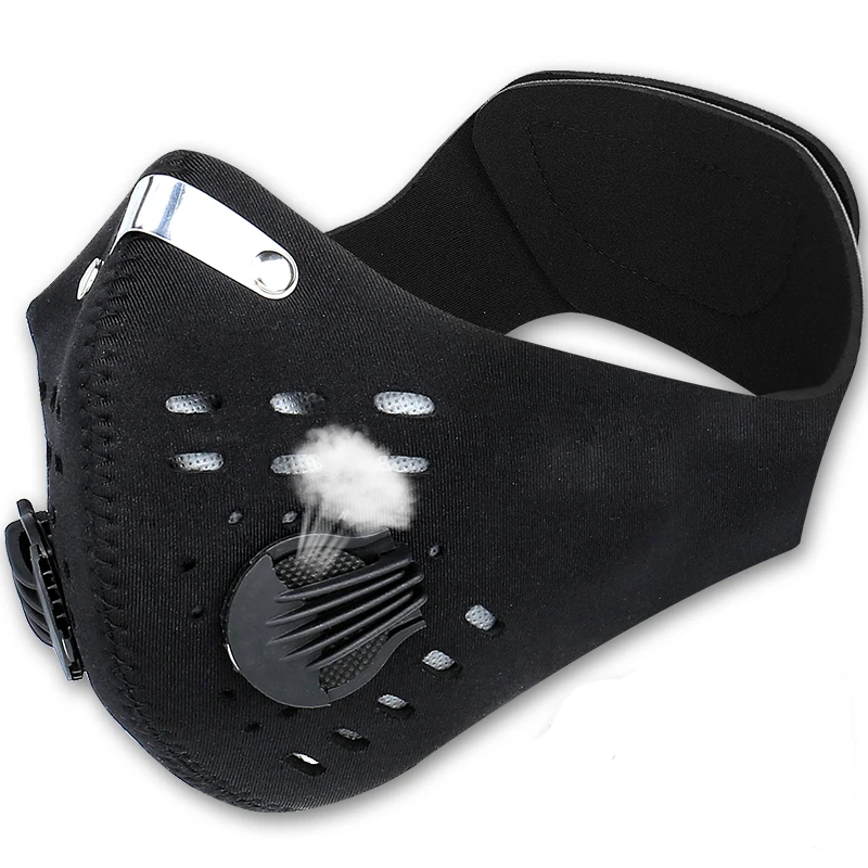 

Washable Sports Training Cycling Mask With Filters Activated Carbon PM2.5 Anti-Pollution Cycling Face Mask With Earloop