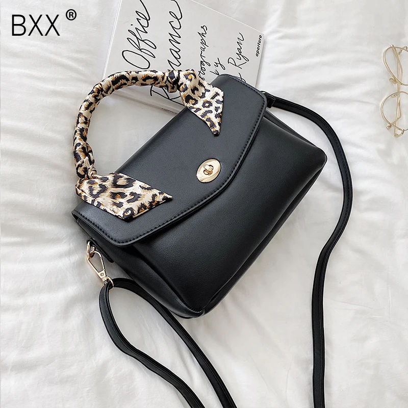 

[BXX] Solid Color PU Leather Crossbody Bags For Women 2020 Spring Simple Female Shoulder Messenger Bag Lady Scarf Handbags HL029