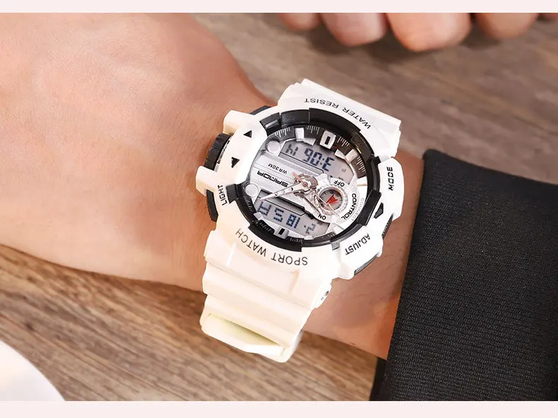 Sanda открытый Leger Mannen Horloges светодиодный Digitale Klok водонепроницаемый спортивный Многофункциональный ELE 24 uur Week Kalender Datum reloj hombre