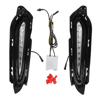 

2PCS for Honda HRV HR-V 2014 2015 2016 2017 2018 with Turn Signal Relay Waterproof ABS Car DRL 12V LED Daytime Running Light