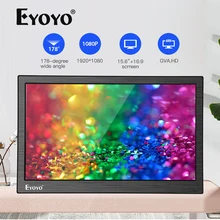 Eyoyo EM15Y 15," FHD 1920X1080 ips BNC HDMI CC ТВ монитор ПК ТВ дисплей охранное наблюдение ЖК-экран с VGA Видео Аудио