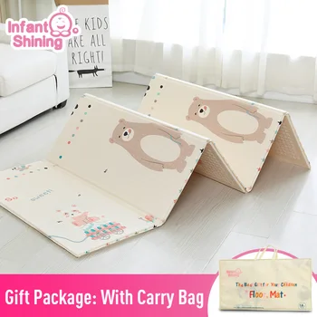 

Infant Shining 1.5CM Thick Baby Mat Playmat Foldable Kid Play Mat 200*180CM Large Child Crawling Mat Puzzle Blanket Game Pad