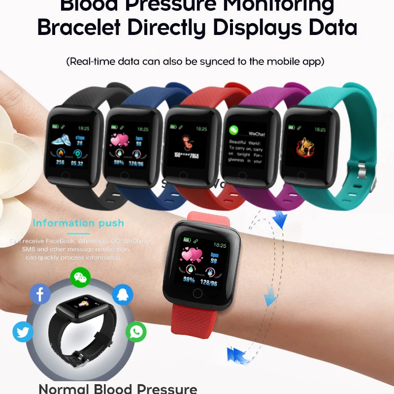 

Reloj 116Plus Smart Watch Men Digital Sports Smart Bracelet Women Heart Rate Monitor IP67 Waterproof Smartwatch2020 amazfit gts2