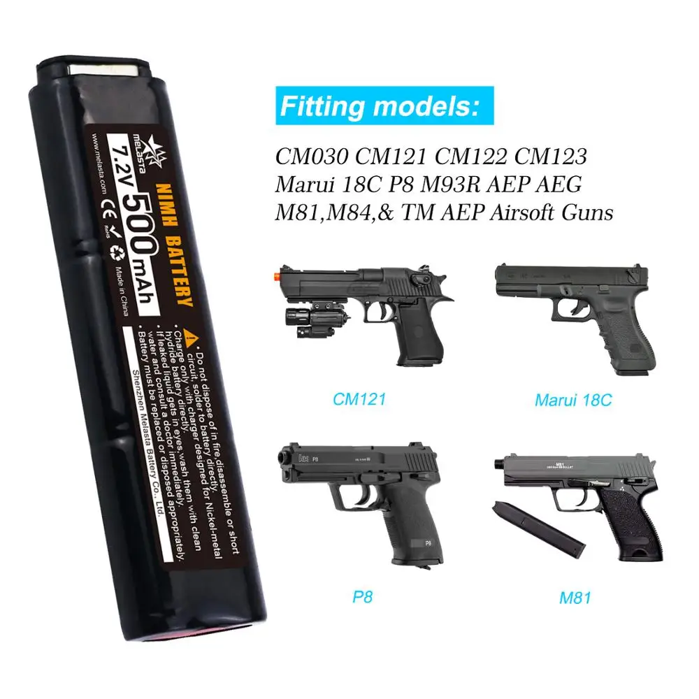 Melasta 2/3N 6S 7,2 V 500mAh ni-mh аккумулятор для CM030 CM121, CM122, Marui 18C, P8, M93R AEP AEG M81, M84 и TM AEP Airsoft guns toy