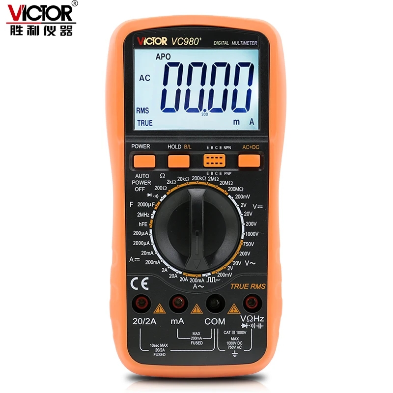 Цифровой мультиметр VICTOR VC980 + 4 1/2 истинное среднеквадратичное значение