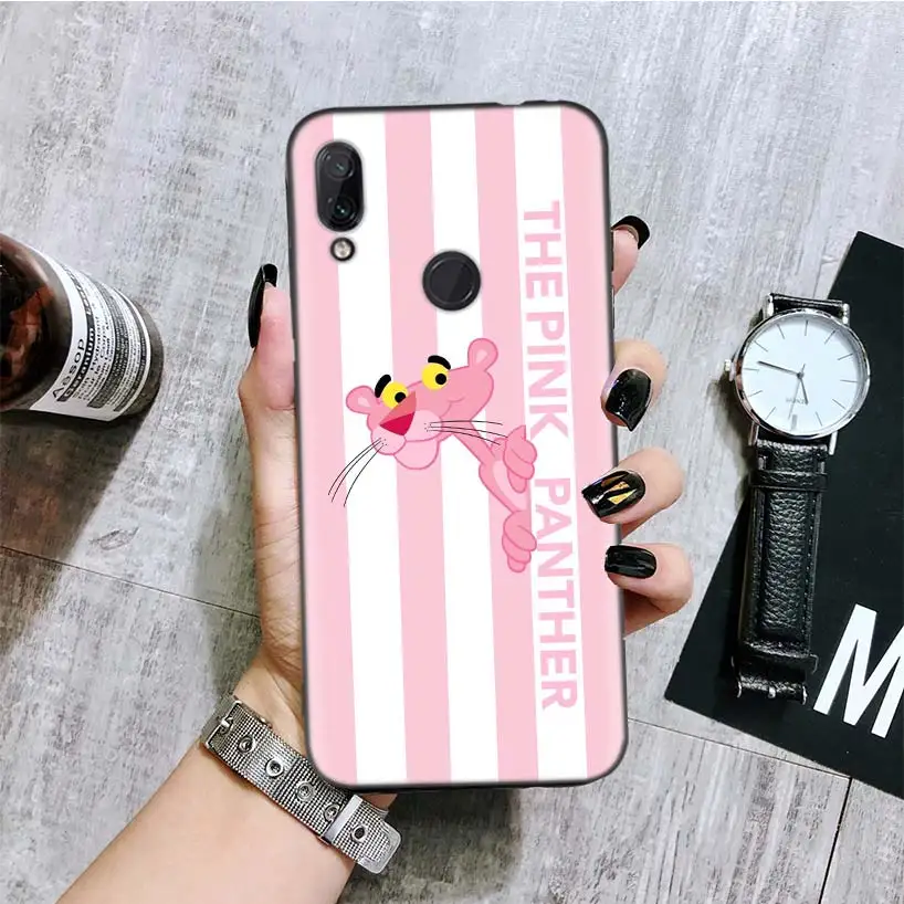 Pink Panther Black Cover Phone Case for Xiaomi Redmi Note 8 7 7S 7A 6 S2 GO K20 Pro 6A Mi 6X 5X A1 CC 9 8 Coque - Цвет: BA145-4