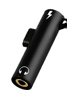 black Мини аудио двойной адаптер Lightning для телефона, наушников, соединительный кабель для Lightning Splitter конвертер 3,5 мм Jack& Charg - Цвет: black