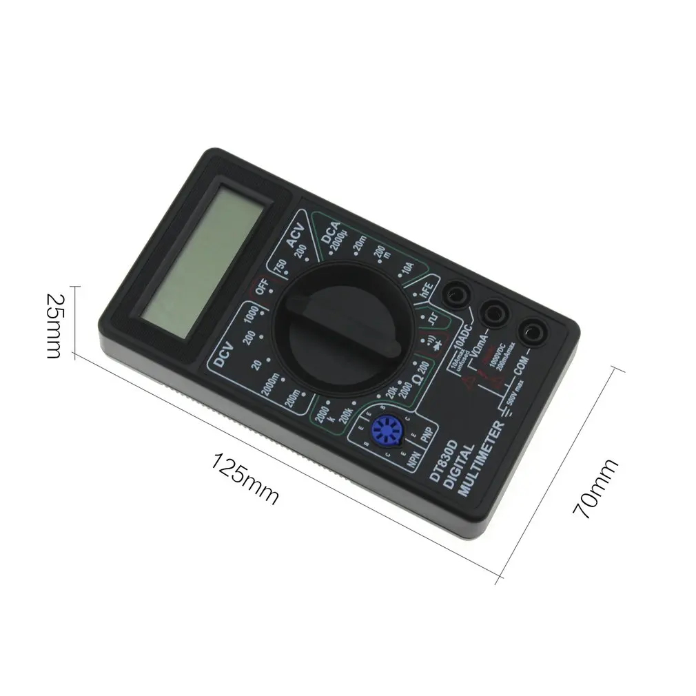 Цифровой мультиметр DT 830D Мини карманный 1999 отсчетов AC/DC Вольт Ампер Ом диод hFE