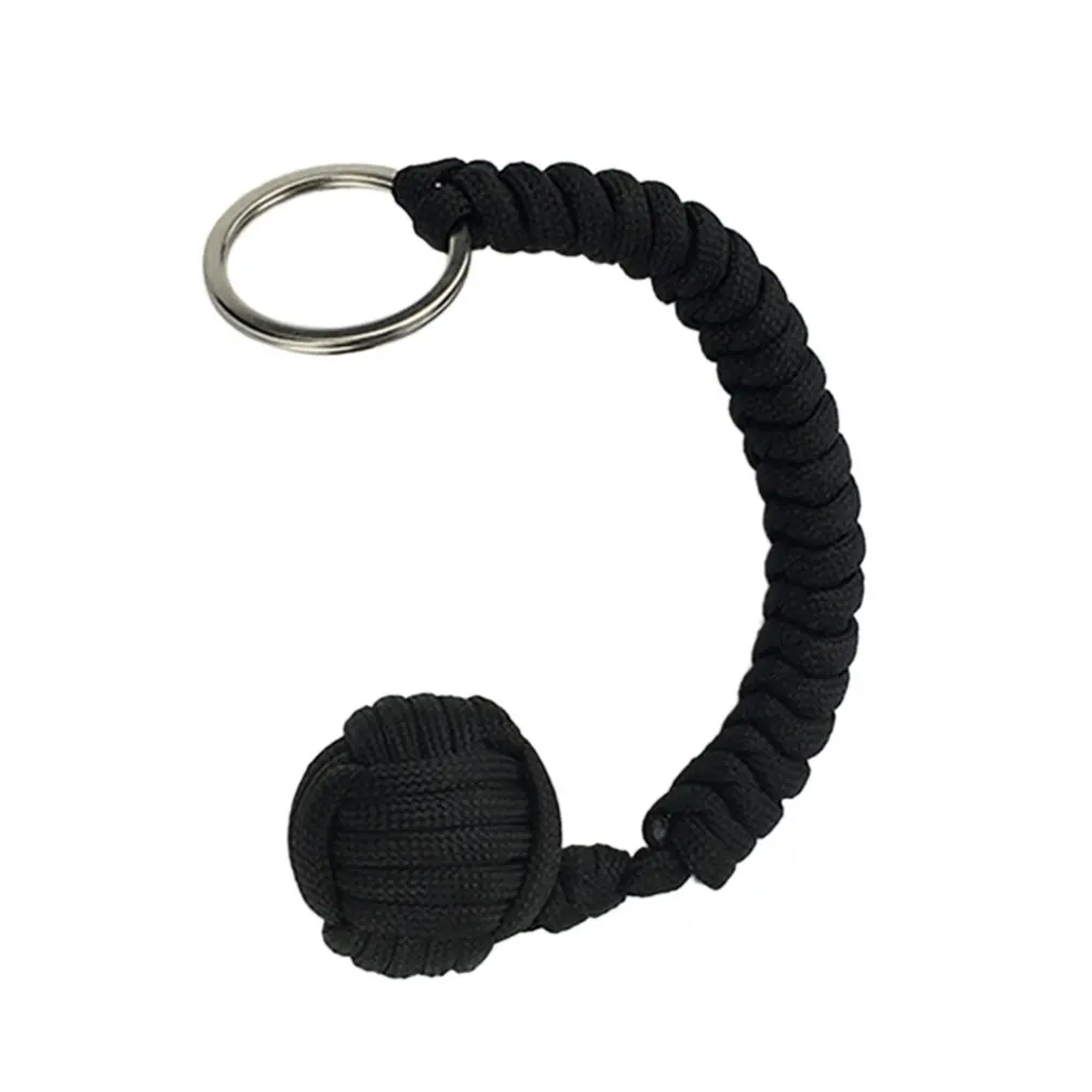 

Hewolf Outdoor Security Protecting Monkey Fist Self Defense Tool Lanyard Survival Key Chain For Girl Women Female 7 Colors