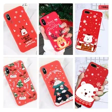 Мультяшный чехол для телефона iphone 6, 6s, 7, 8 Plus, X, 5, 5S, se, Рождественский Санта Клаус, мягкий силиконовый чехол для iphone XR, XS, Max, чехол с медведем
