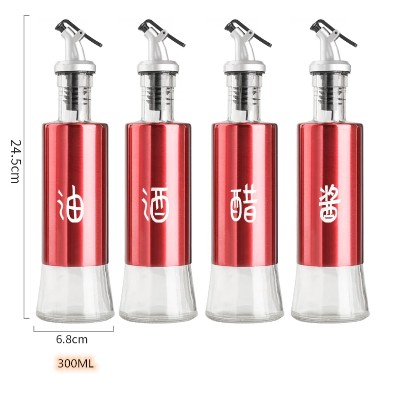 200/300ML Pro Cooking Seasoning Bottle Dispenser Sauce Bottle Kitchen Storage Bottles for Oil and Vinegar Olive bottle Container