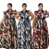3XL 4XL 5XL Plus Size Africa Clothing Trendy Stripe Printed Sleeveless Maxi Dress Women Autumn Robe Party African Long Dress ► Photo 2/6