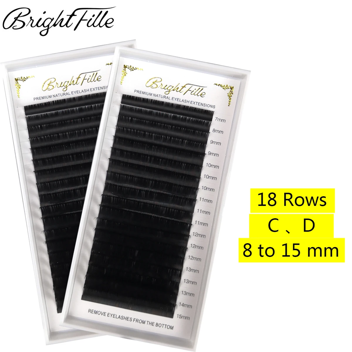 

18 Rows False Lashes Natural 7-15mm MIX Eyelash Extensions Individual Soft Eye Lashes 0.07/0.10/0.15mm Thickness Fake Eyelashes