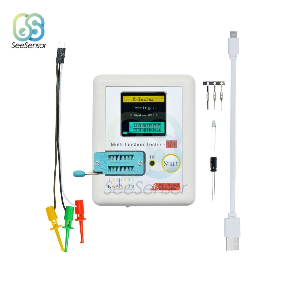 LCR TC1 TC2 T7 TFT LCD Display Multi meter Transistor Tester Diode Triode Capacitor Resistor Test Meter MOSFET NPN PNP Triac MOS