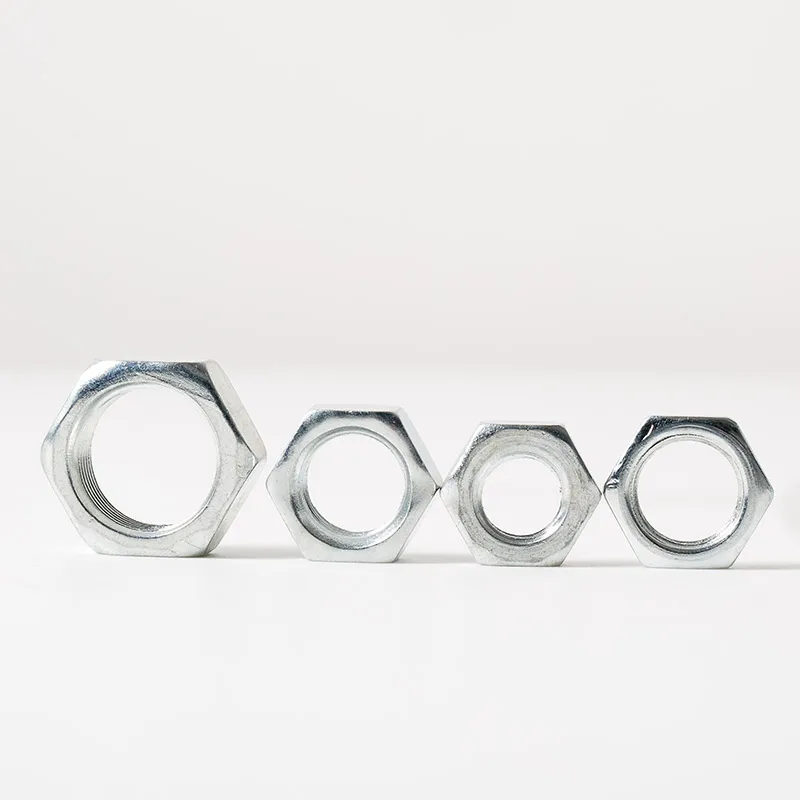 10pcs M18 M20 hex thin nuts outer hexagon fine teeth flat nut white zinc