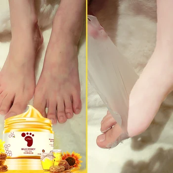 

Honey Milk Moisturizing Foot Wax Whitening Feet Mask Hydrating NourishingSkin Care Peel Off Foot Skin Care Exfoliating Anti-dry