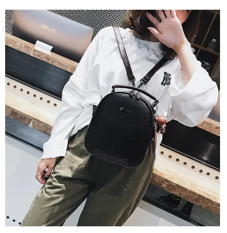 

2019 Autumn And Winter New Style Portable Backpack Women's Soft Leather Korean-style Fashion Versatile Backpack WOMEN'S Fashion