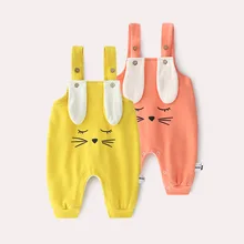 Комбинезоны для малышей, штаны для маленьких мальчиков с плюшевой подкладкой, для детей на весну и осень, из чистого хлопка, для 0, 1, 2, 3 лет, плотные теплые штаны в западном стиле