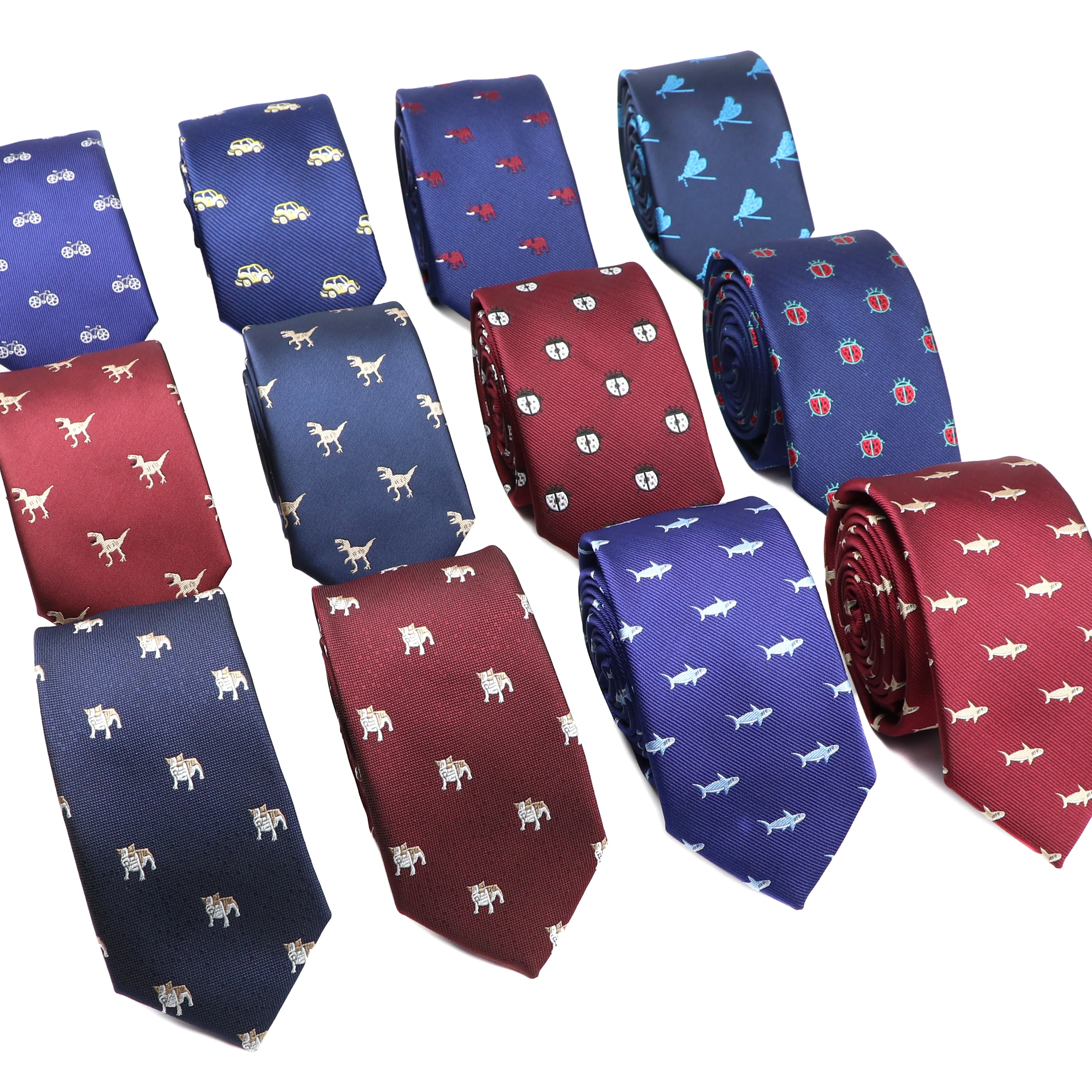 Mode Krawatte Herren Krawatte Rot Blau Druck Cartoon Katze Auto Krawatten Zubehör Täglich Tragen Krawatte Hochzeit Party Original Geschenk für Mann