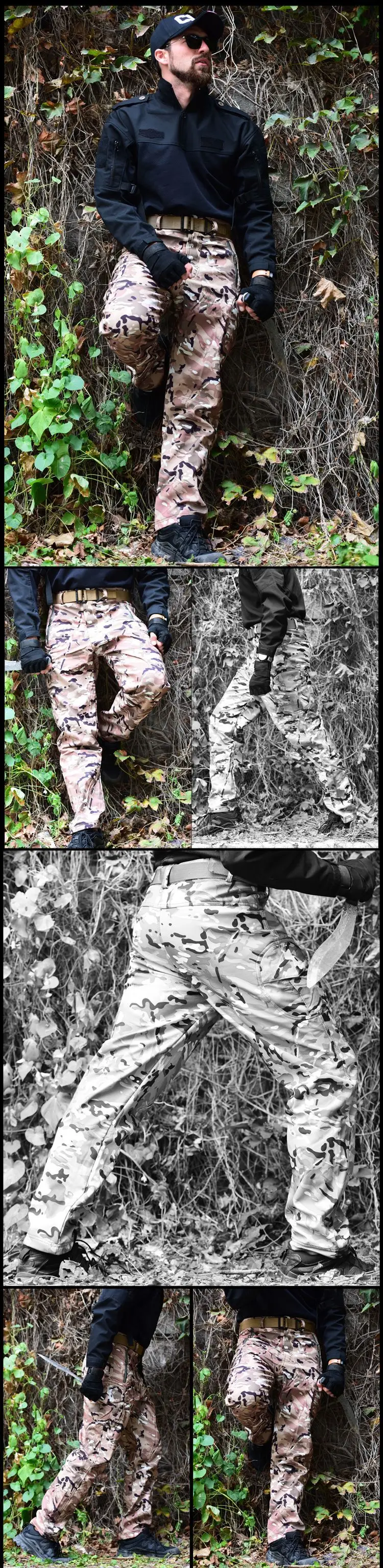 Страйкбольные Пейнтбольные камуфляжные охотничьи брюки мужские камуфляжные военные тактические брюки дышащие для стрельбы походов армейские охотничьи брюки