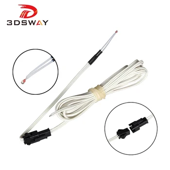 

3DSWAY 3D Printer Parts 1M/2Meter NTC100K Glass Sealed Thermistor Temperature Sensor B3950 with Plug Connectorcable 1pcs