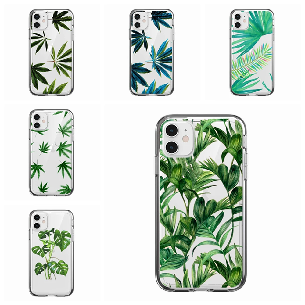 Чехол для iPhone 6 6s 7 8 Plus x xs xr max 11pro SE2 силиконовый мягкий ТПУ зеленый завод кактус