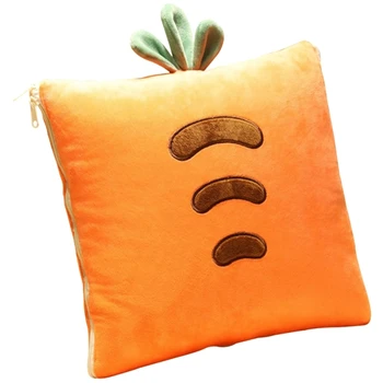 

Pillow Dual Purpose Fruit Pillow Quilt Dark Green Cactus Nap Pillow Cartoon Multifunctional Car Cushion Office Pillow Blanket